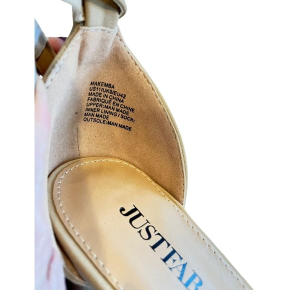 Just Fab sandals Womens Makemba Beige Suede Sexy Strap Size 11 - Picture 6 of 8